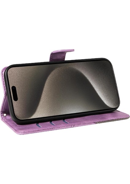 IPhone 15 Için Flip Case Pro Max Deri Telefon Koruma Kılıfı ve Kart (Yurt Dışından)