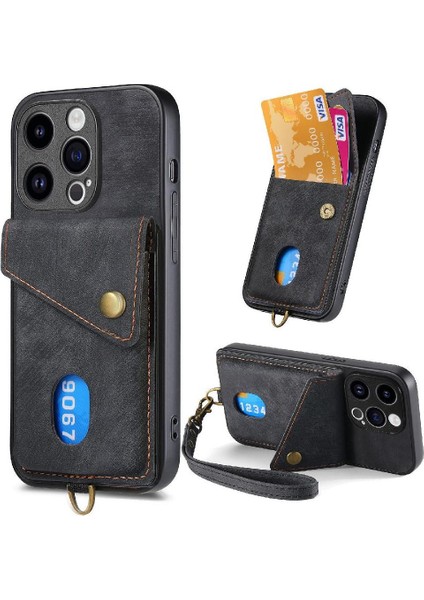 IPhone 14 Için Kılıf Pro Max Çok Fonksiyonlu Manyetik Kapatma Premium Kart (Yurt Dışından)