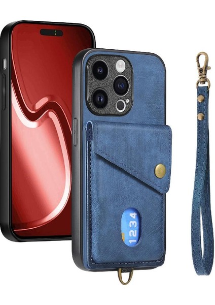 IPhone 15 Için Kılıf Pro Max Kart Yuvası Çok Fonksiyonlu Ayrılabilir Kordon (Yurt Dışından)
