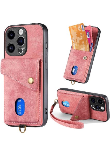 IPhone 15 Için Kılıf Pro Max Kart Yuvası Çok Fonksiyonlu Ayrılabilir Kordon (Yurt Dışından)
