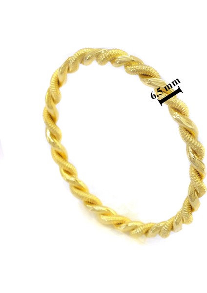 Bz 6.5 mm 2li Adana Burması 22 Ayar Altın Kaplama Bilezik BLZ-3021 modelleri