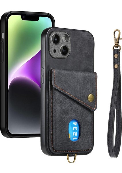 IPhone 14 Için Kılıf Premium Deri Ayrılabilir Kordon Manyetik Kapatma (Yurt Dışından)