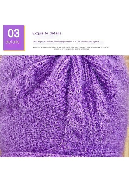 Kaliteli Malzemeden Örme Şapka Atkı-Mor (Yurt Dışından) fırsatları