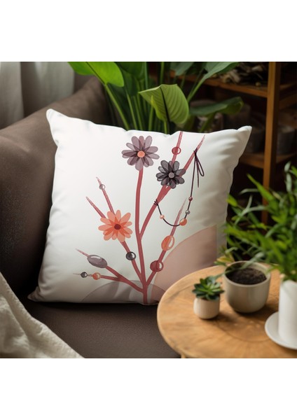 Çiçek Tasarımlı 4'lü Yastık Içi ve Kırlent Kılıfı 45CM 113812 fırsatları