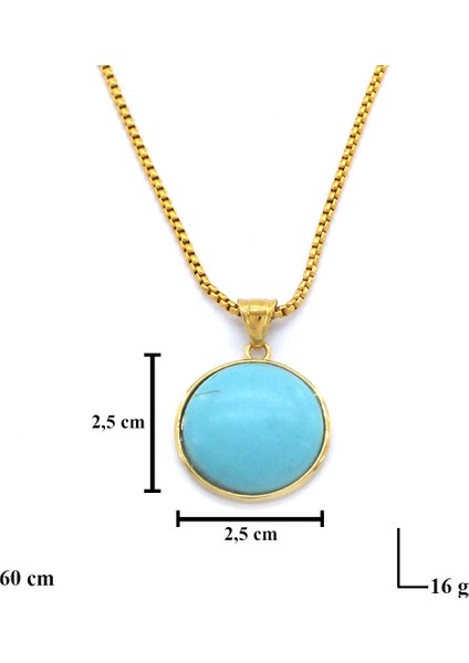 Altın Kaplama Firuze Taşlı 60 CM Kolye KLY-491 fırsatları