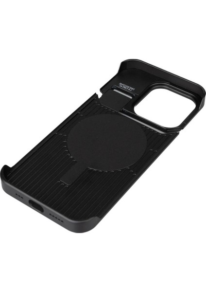 Apple iPhone 15 Pro Max Kılıf Magsafe Şarj Özellikli Mekanizmalı Koku Hazneli Zore Mostar Kapak-Siya fırsatları