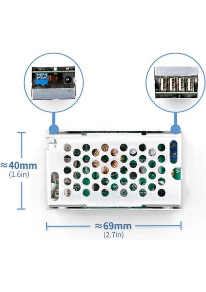 4 USB Port 5V 5A Voltaj Düşürücü Mobil Güç Kaynağı Cep Telefonu Tablet Powerbank 36V Step Down