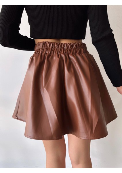 Suni Deri Mini Kloş Etek fiyatları