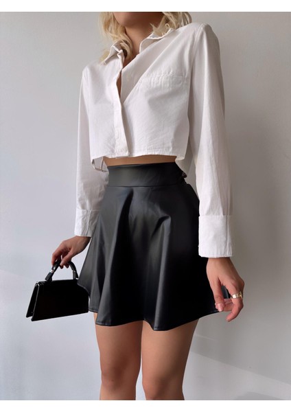 Suni Deri Mini Kloş Etek fiyatları