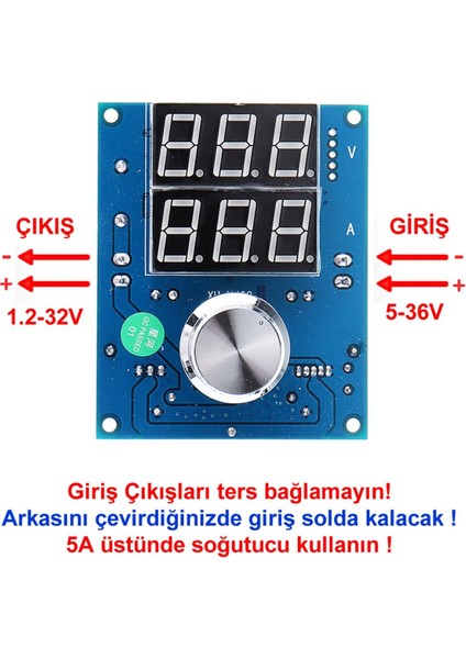 XL4016 Ayarlarnabilir Güç Kaynağı Voltaj Düşürücü Step-Down