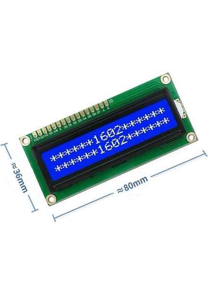 1602A 2X16 MAVI Karakter LCD Modül Display Ekran 5V Beyaz Arka Işık 16X2 16 x 2 Standart Sol Üst