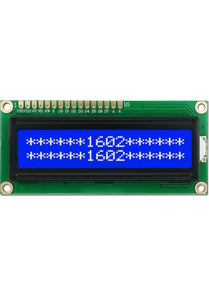 1602A 2X16 MAVI Karakter LCD Modül Display Ekran 5V Beyaz Arka Işık 16X2 16 x 2 Standart Sol Üst fiyatları