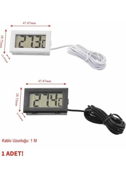 Sıcaklık Isı Termometresi Mini Dijital Isı Ölçer Ntc Sensör -50C 110C Buzdolabı Akvaryum Oda Depo