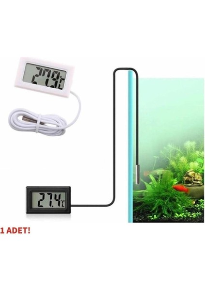 Sıcaklık Isı Termometresi Mini Dijital Isı Ölçer Ntc Sensör -50C 110C Buzdolabı Akvaryum Oda Depo