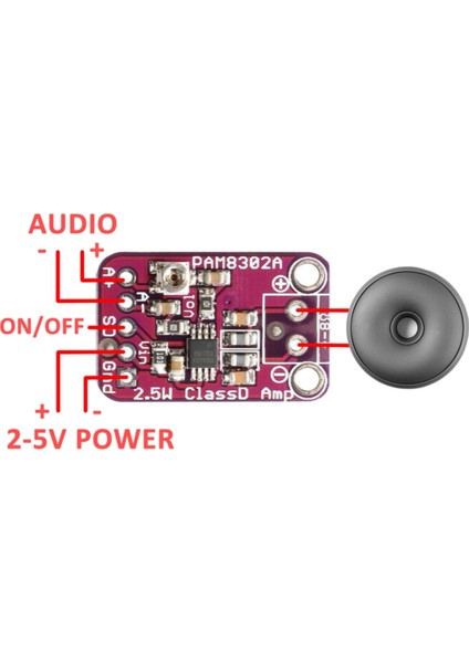PAM8302 5V 2.5W Class D Mono Amfi Mini Dijital Amfilikatör Müzik Ses Yükseltici Kuvvetlendiriciaudio