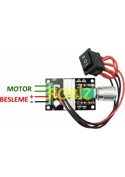 6V -28V 3A Dc Motor Sürücü Hız Kontrol Devresi - Anahtarlı