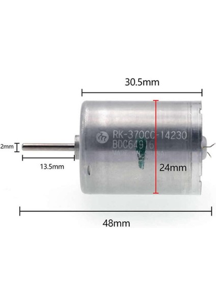 Mabuchi Dc Motor RK-370CC-14230 Dc 6V / 30V Karbon Fırça Yüksek Tork Düşük Ses Oyuncak Araba