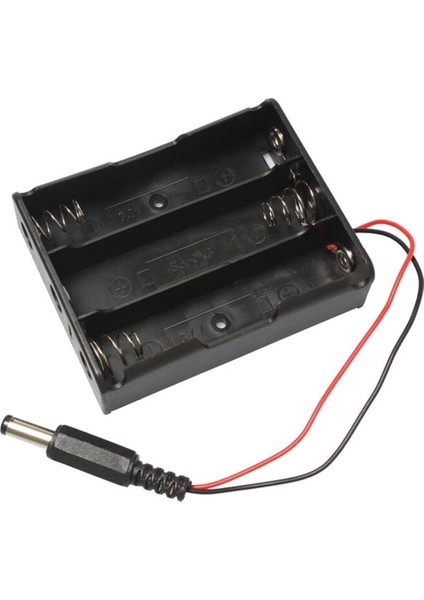 18650 Pil Yuvası 3lü 2.1mm Adaptör Soketli 3 Adet 11.1V Seri Lityum Lion Batarya Kutusu Tutucu