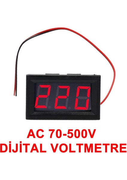 0.56' Ac 70-500V Dijital Kırmızı Voltmetre Iki Telli Panel Tip