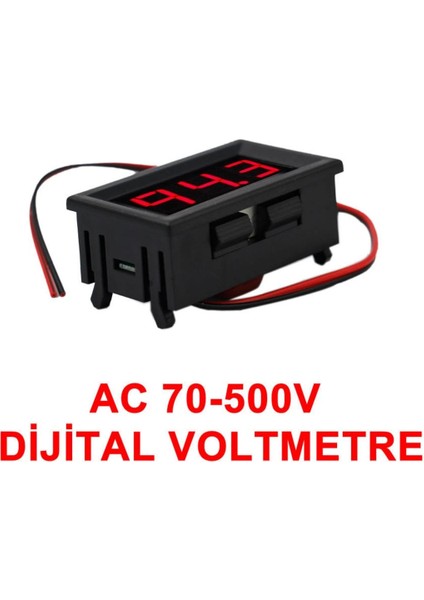 0.56' Ac 70-500V Dijital Kırmızı Voltmetre Iki Telli Panel Tip