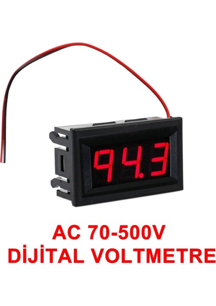 0.56' Ac 70-500V Dijital Kırmızı Voltmetre Iki Telli Panel Tip