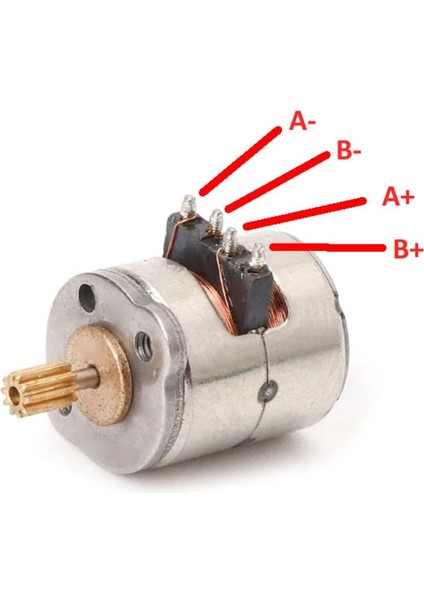 Micro Step Motor 8x9,2mm 2 Faz 4 Telli ( Dikkat Çok Küçüktür !! )