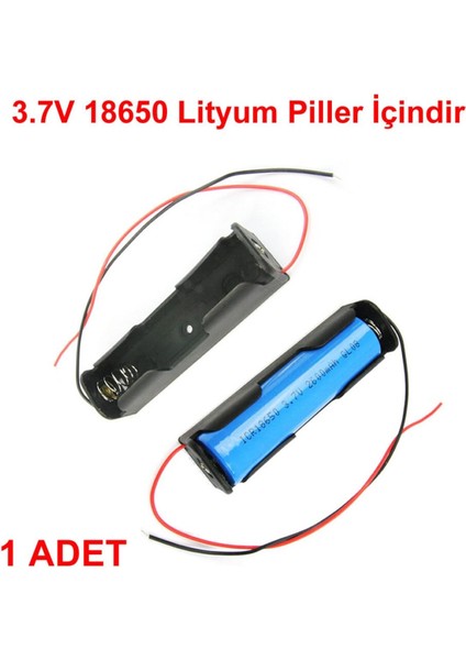 Tekli 1 Li 18650 Pil Yuvası Kablolu Tutucu 3.7V Pil Şarj Kutusu