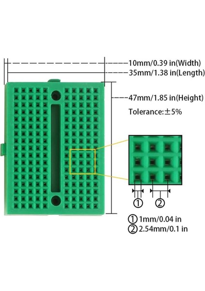 SYB-170 Ufak Boy Breadboard 6 Renkli 170 Pin