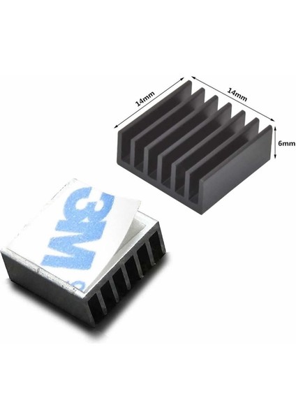 14X14X6MM Aluminyum Soğutucu Siyah M3 Yapıştırma Etiketli Raspberry Xbox Chipset Ekran Kartı Ram