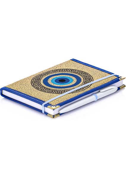 Dokuma Çizgisiz Nazar Desenli Kalemli Otantik Etnik Defter Hediyelik Orta 1607