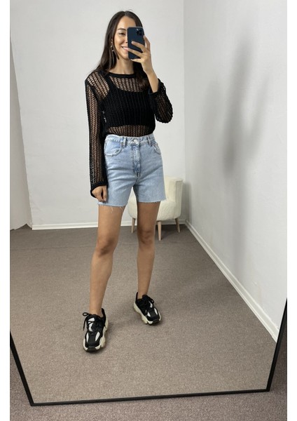 Açık Mavi Zr Kot Şort 42