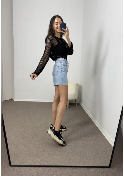 Açık Mavi Zr Kot Şort 42