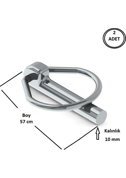 Traktör Pimi Yaylı Çelik 10 mm Pim - 2 Adet