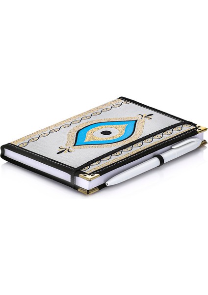 Dokuma Çizgisiz Nazar Desenli Kalemli Otantik Etnik Defter Hediyelik Orta 1607