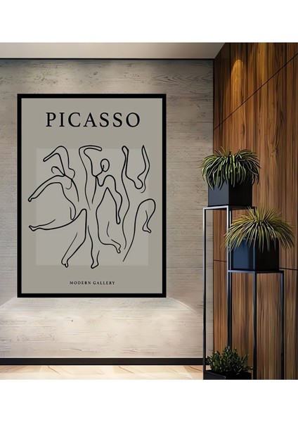 Dekoratif Ahşap Bohem Serisi - Picasso 03 Tablo Çerçeve Görünümlü Dikey Duvar Dekorasyon Tablosu