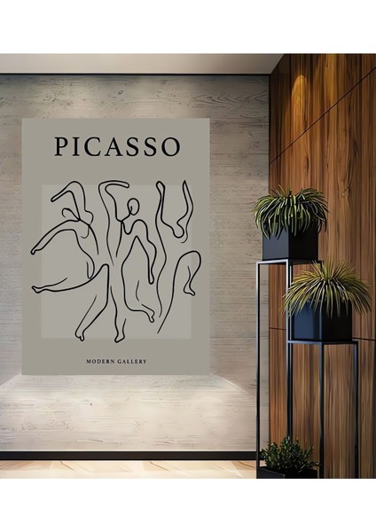 Dekoratif Ahşap Bohem Serisi - Picasso 03 Tablo Çerçeve Görünümlü Dikey Duvar Dekorasyon Tablosu