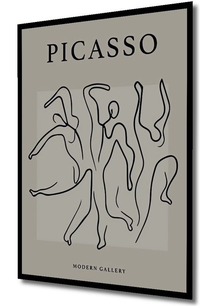 Dekoratif Ahşap Bohem Serisi - Picasso 03 Tablo Çerçeve Görünümlü Dikey Duvar Dekorasyon Tablosu