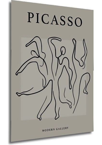 Dekoratif Ahşap Bohem Serisi - Picasso 03 Tablo Çerçeve Görünümlü Dikey Duvar Dekorasyon Tablosu