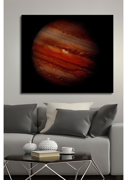 Dekoratif Yatay Jüpiter Duvar Tablo Ahşap Dikdörtgen Tablo