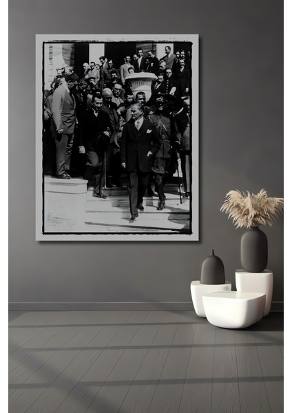 Dekoratif Dikey Gazi Mustafa Kemal Atatürk Duvar Tablo Ahşap Dikdörtgen Tablo