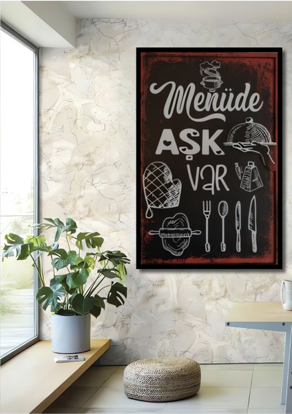 Dekoratif Ahşap Mutfak 3D Kabartma Efektli Pano Tablo Çerçeve Görünümlü Dikey Duvar Dekorasyon Tablo