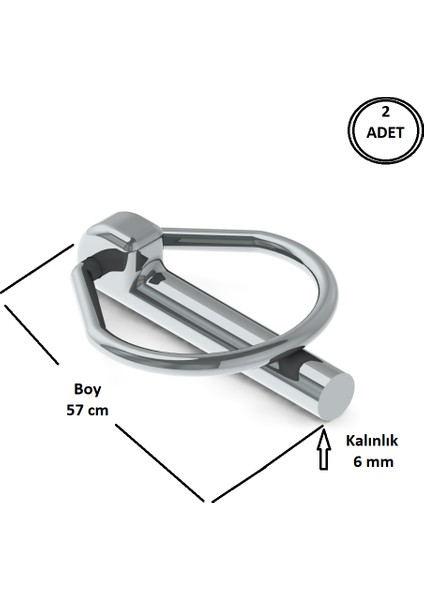 Traktör Pimi Yaylı Çelik 6 mm Pim - 2 Adet