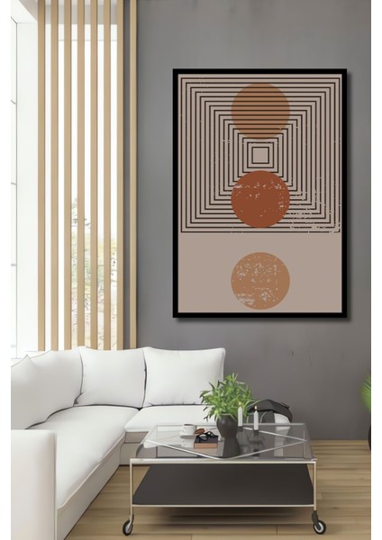 Ahşap Tablo Mid Century Matisse Bohem Soyut Minimalist Art Çerçeve Görünümlü Dikey Duvar Tablo