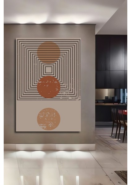 Ahşap Tablo Mid Century Matisse Bohem Soyut Minimalist Art Çerçeve Görünümlü Dikey Duvar Tablo