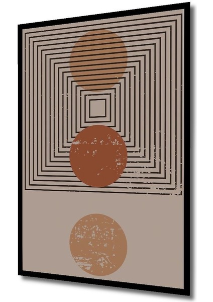 Ahşap Tablo Mid Century Matisse Bohem Soyut Minimalist Art Çerçeve Görünümlü Dikey Duvar Tablo