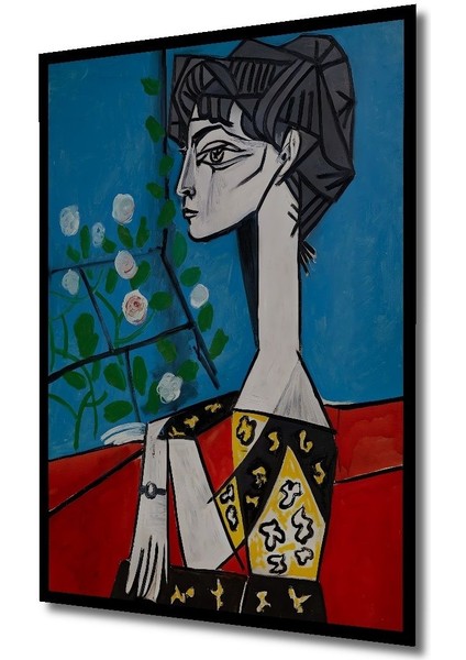Dekoratif Ahşap Tablo Pablo Picasso Çerçeve Görünümlü Dikey Duvar Dekorasyon Tablosu
