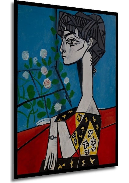 Dekoratif Ahşap Tablo Pablo Picasso Çerçeve Görünümlü Dikey Duvar Dekorasyon Tablosu