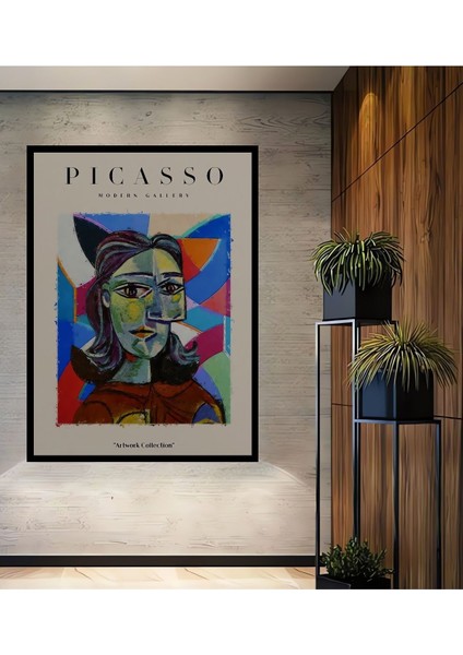 Ahşap Picasso Modern Gallery Soyut Artwork Collection Tablo Çerçeve Görünümlü Dikey Duvar Tablo