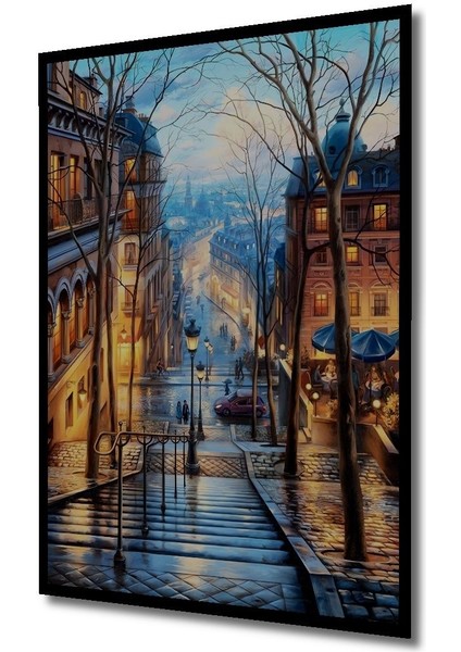 Ahşap Sonbahar Günü Marcel Sanat Elmas Mozaik Tablo Çerçeve Görünümlü Dikey Duvar Dekorasyon Tablosu modelleri