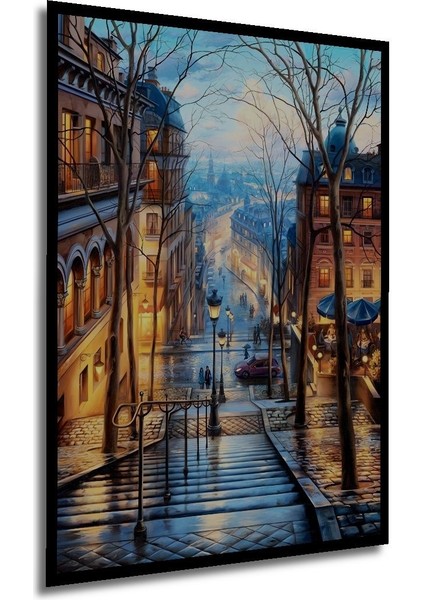 Ahşap Sonbahar Günü Marcel Sanat Elmas Mozaik Tablo Çerçeve Görünümlü Dikey Duvar Dekorasyon Tablosu fırsatları